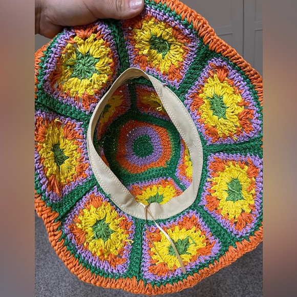 Boho Crochet Straw Hat - Picture 8 of 10